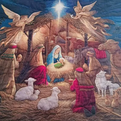 Nativity scene painting in church